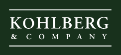 Logo of Kohlberg & Company featuring white text on a dark green background with horizontal lines above and below the company name.