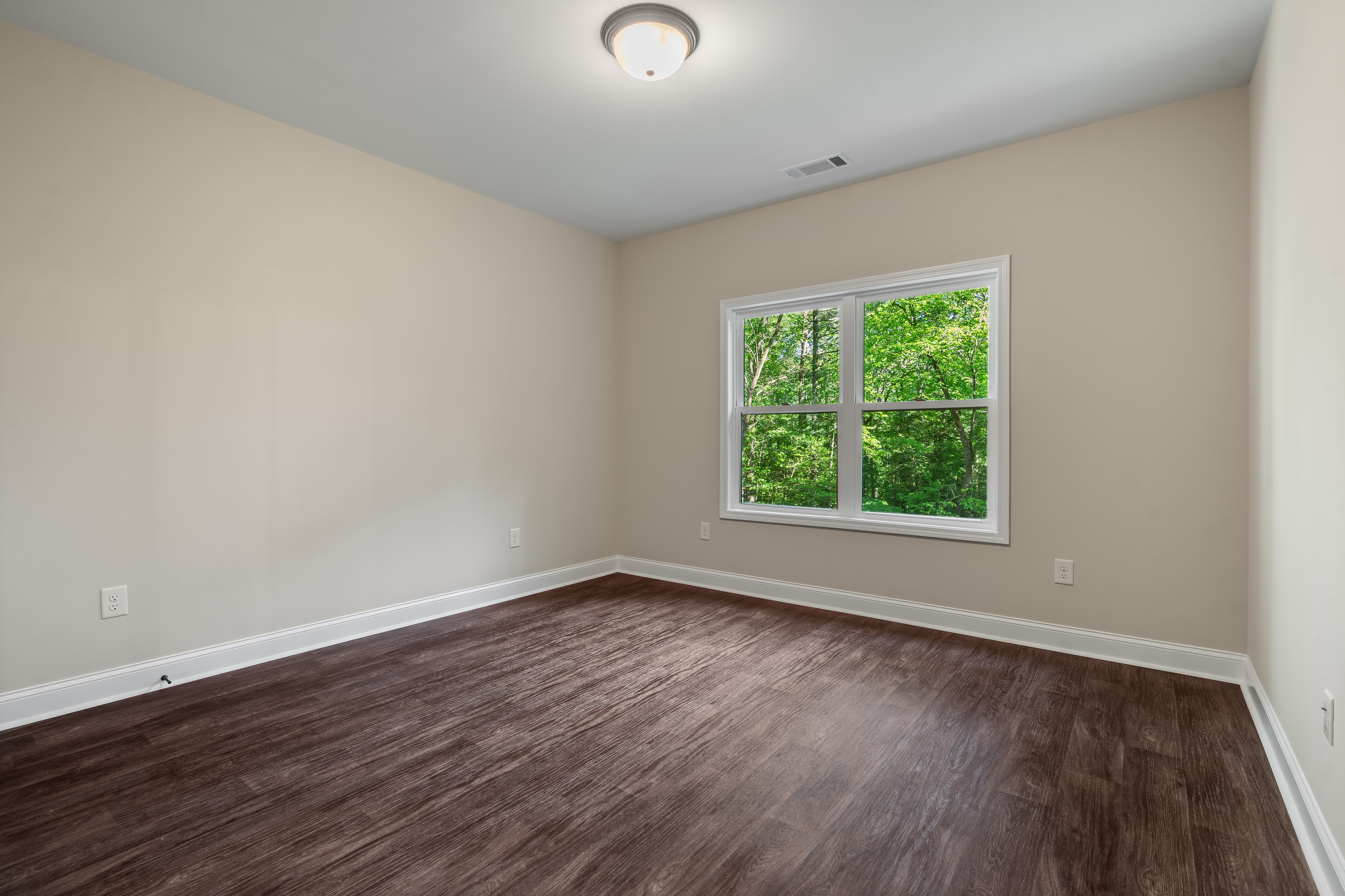Spacious covered porch with scenic mountain view