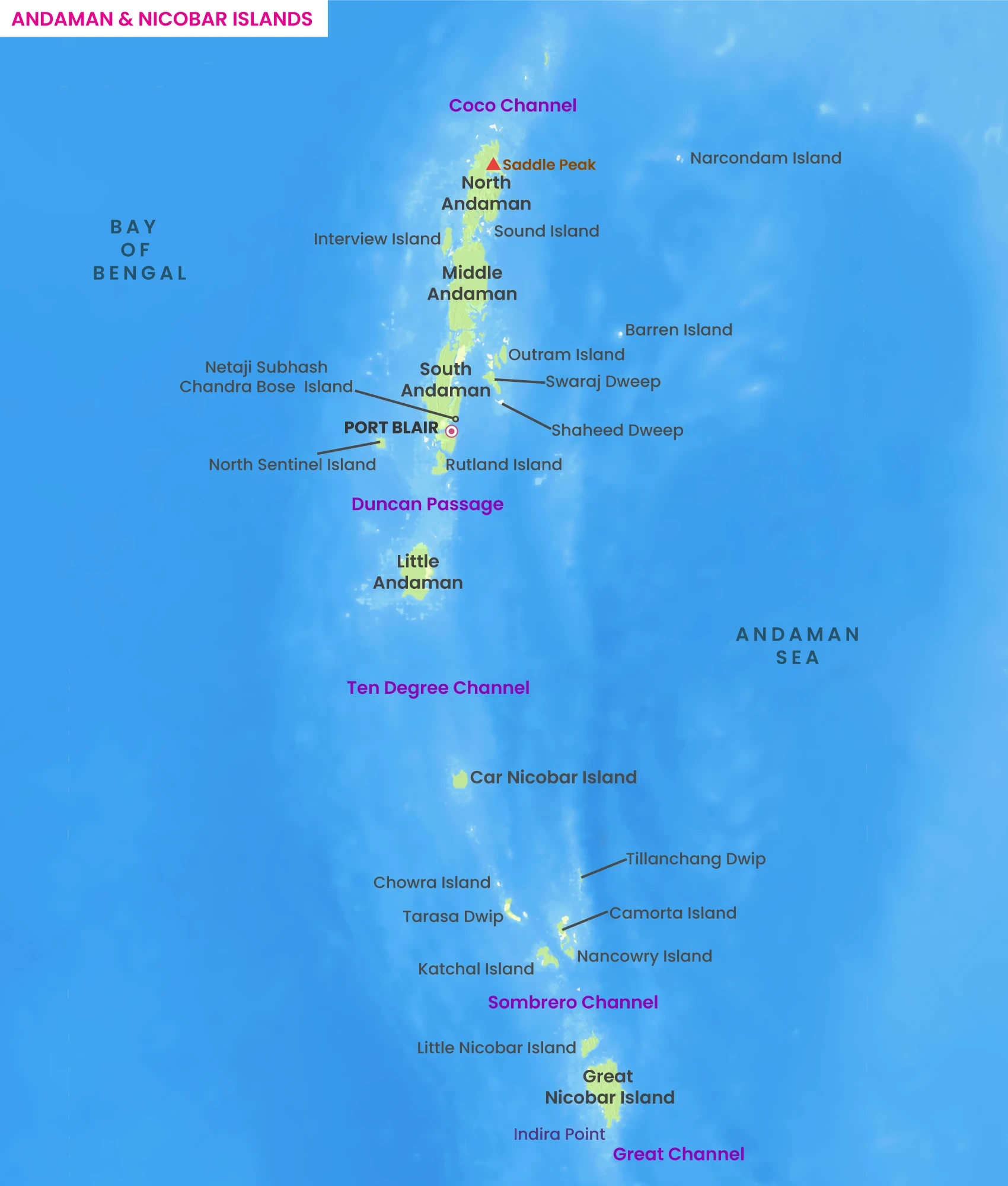 Map of Andaman and Nicobar Islands