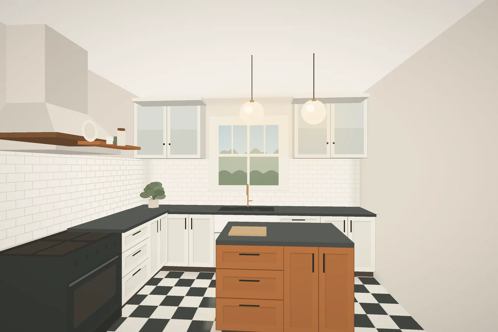 New kitchen with soapstone counters