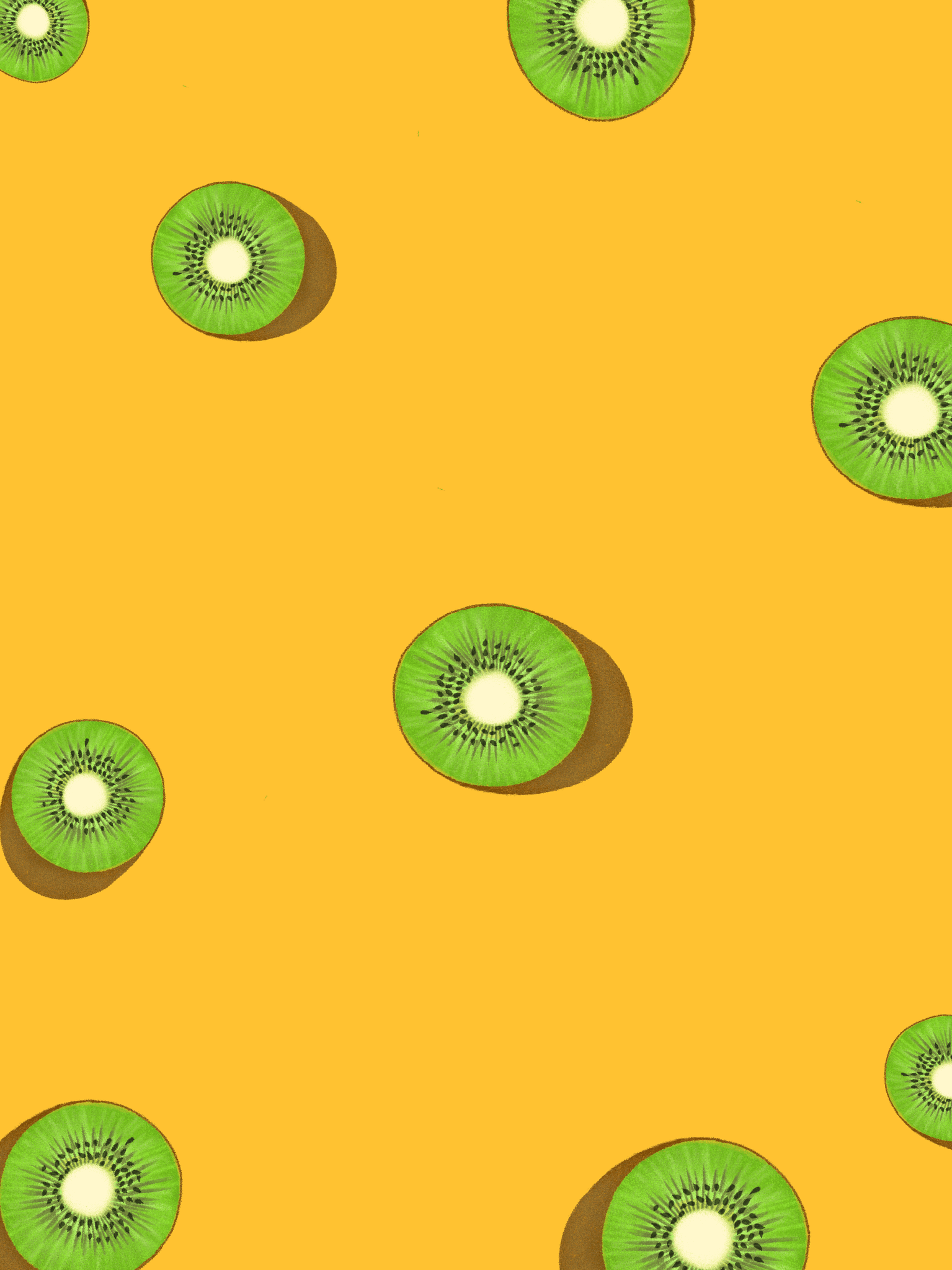 Repeat fruit patterns. Repeat fruit design. Repeat kiwi slices all over. Digital art drawing of kiwi slice with repeat patterns all over. kiwi digital painting or drawing poster. kiwi pattern design for mockup chips package.