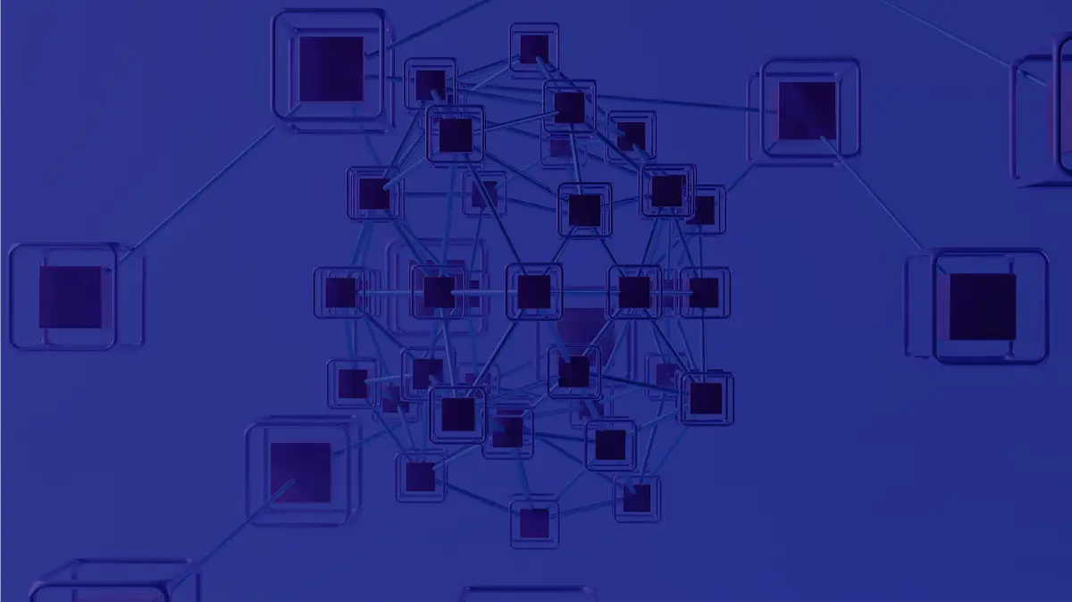 An abstract technology graph illustrating a Web3 fraud detection algorithm case study.