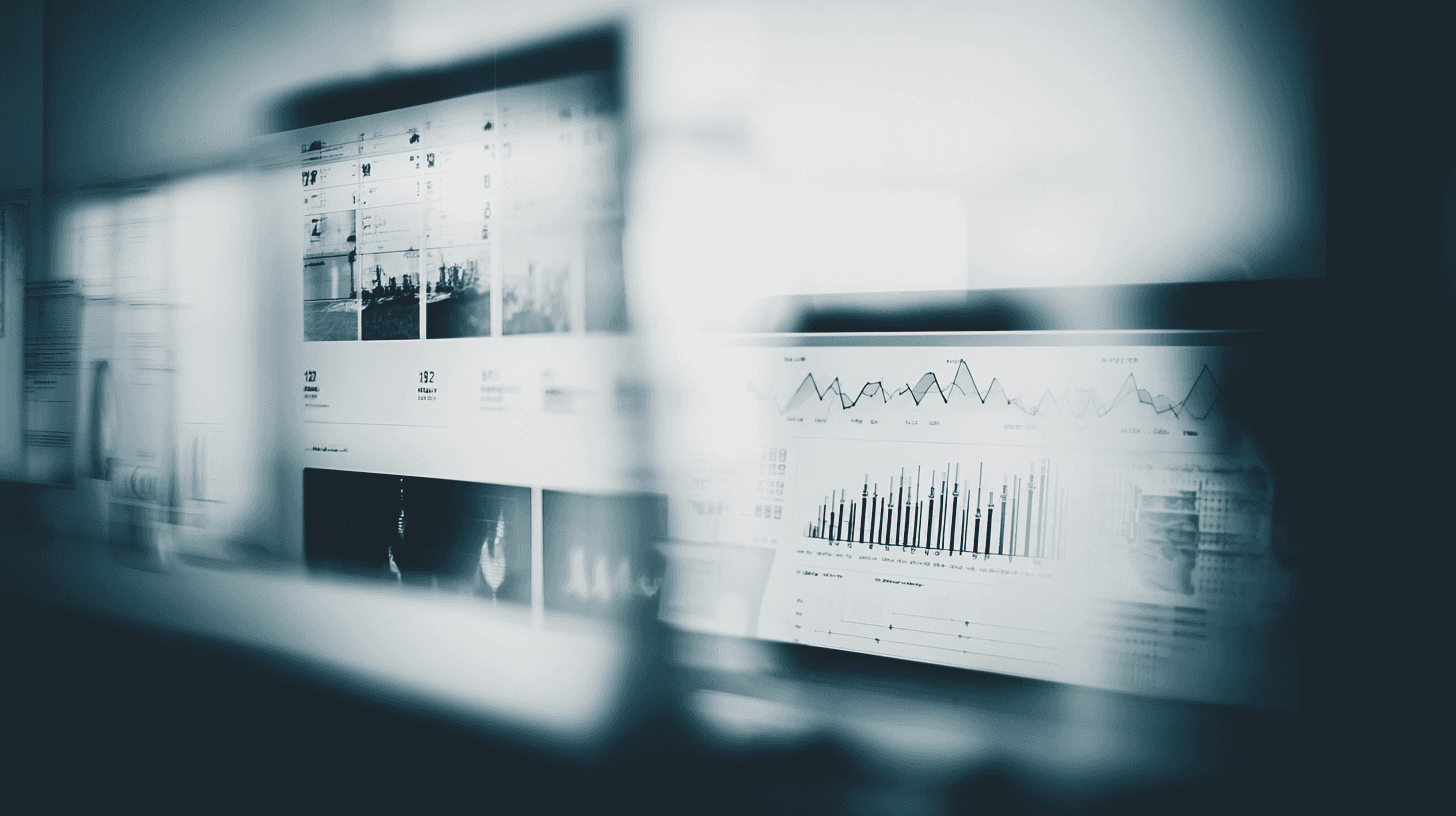 A young person with curly hair smiles at the camera while sitting in front of a laptop against a dark background.