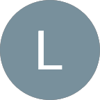 Lettre L blanc dans un rond gris