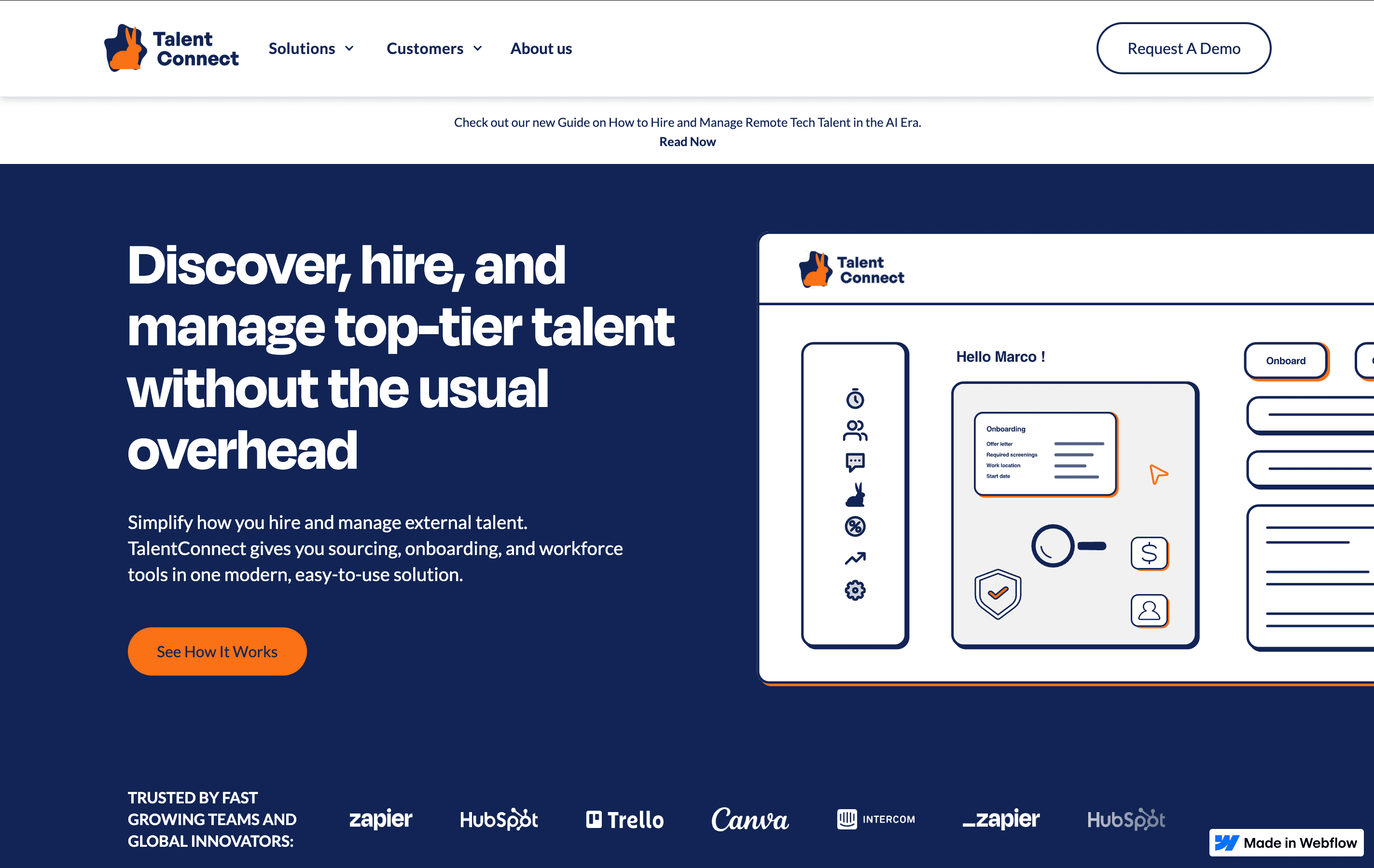Talent Connect website