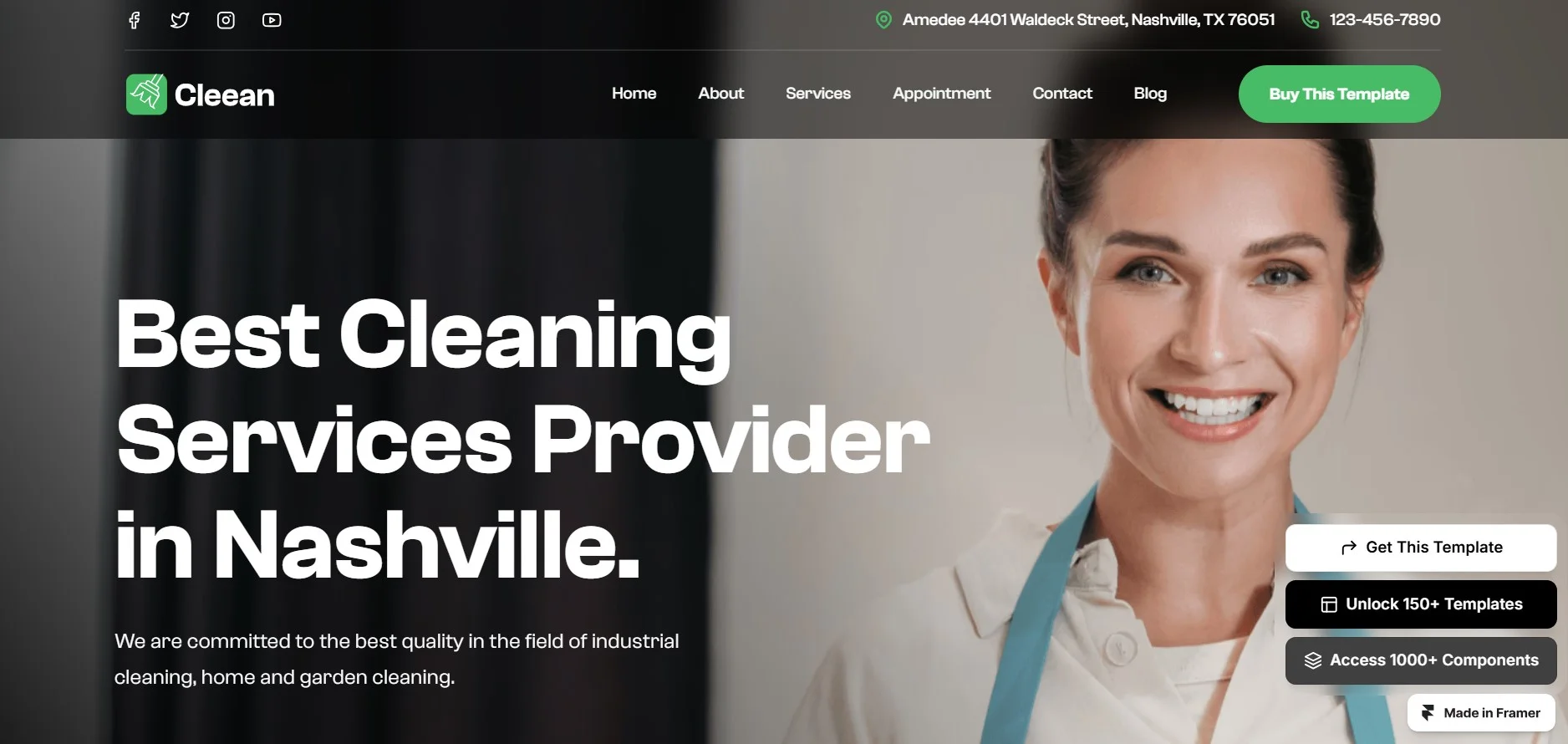 Best Framer Templates for Professional Services - Cleean