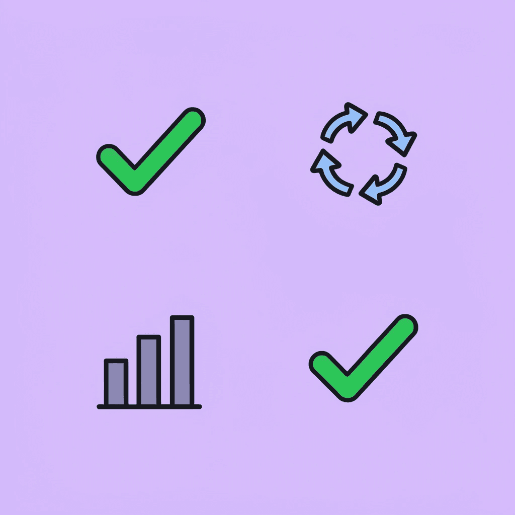 Four-grid layout displaying the main metric types and their purposes
