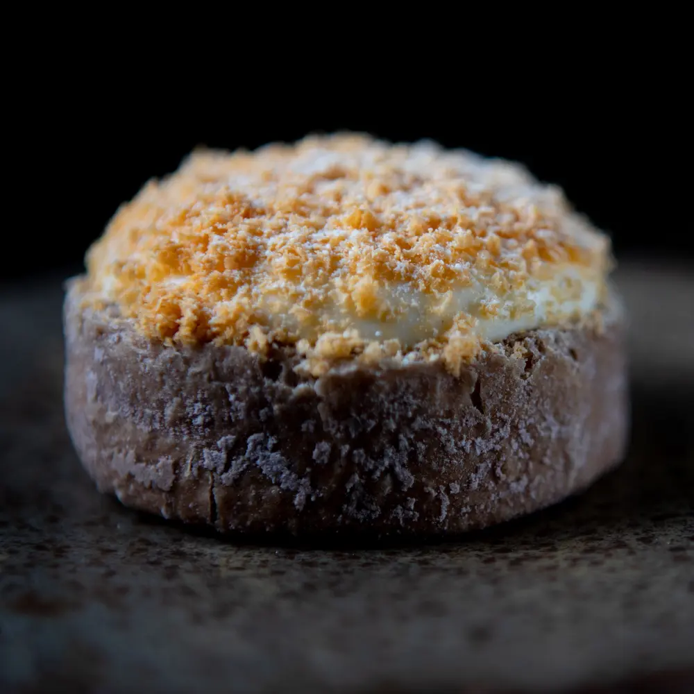 Toasted Rice Bread, Brown Butter, Salted Egg, Yellow Chili