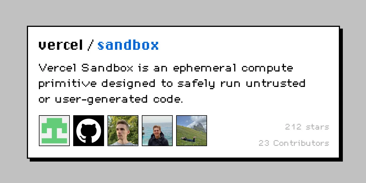 Vercel Sandbox GitHub repository card