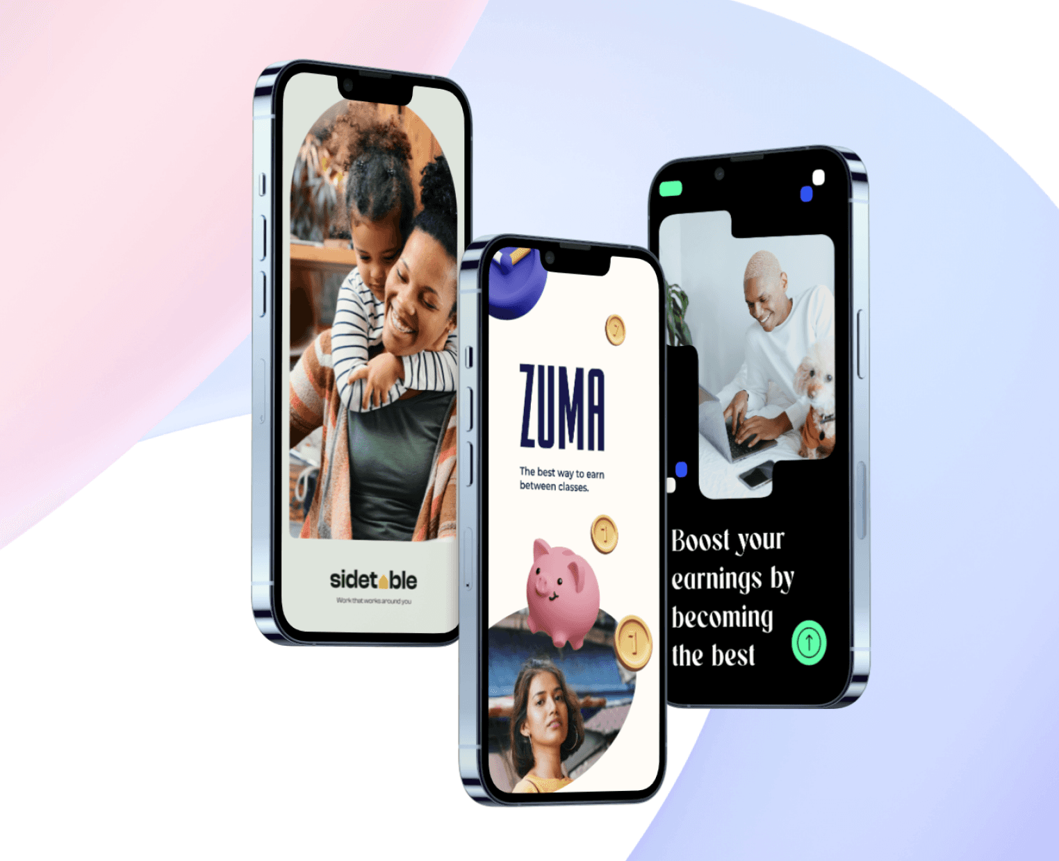 call center uberisation phone mockups