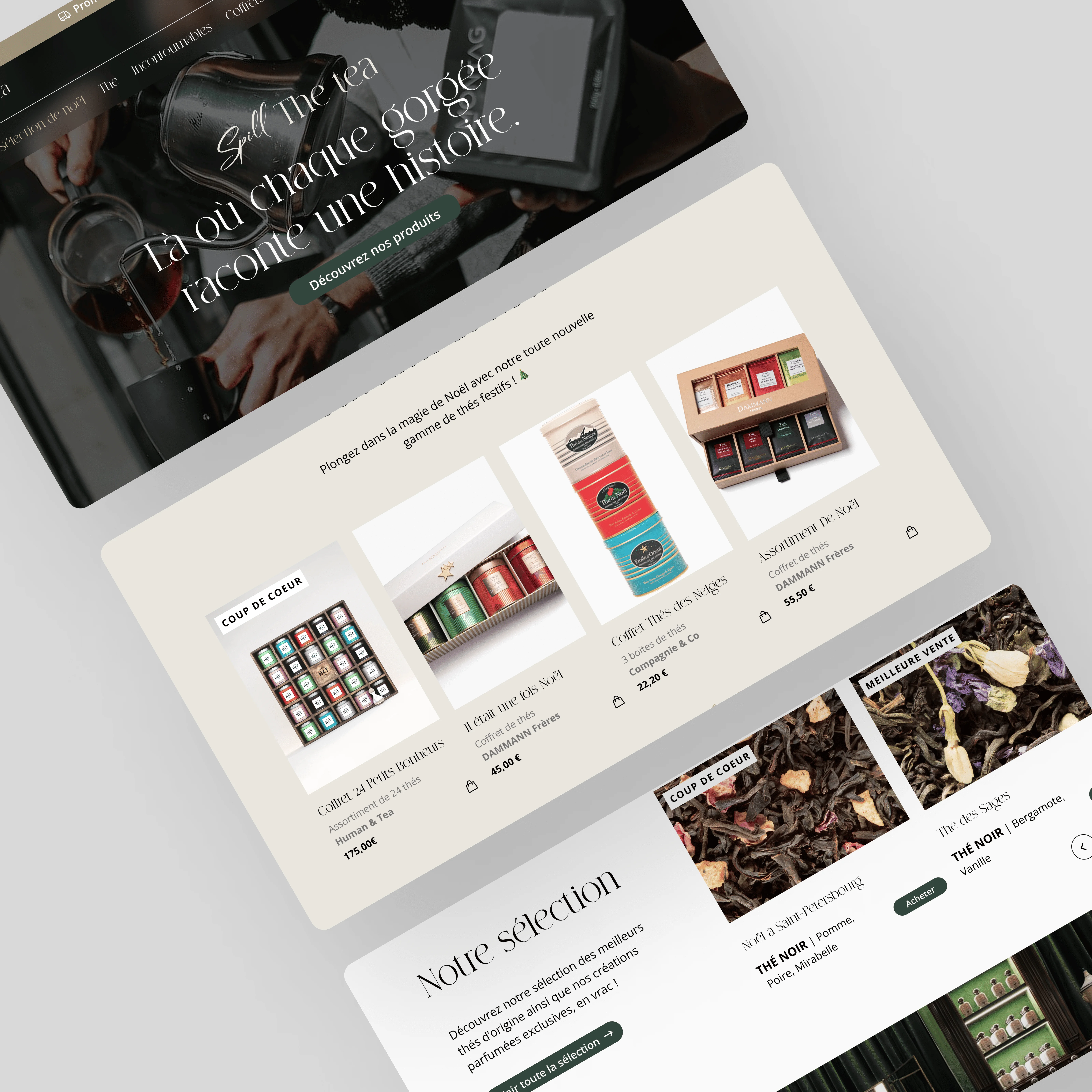 Visuels Desktop des interfaces