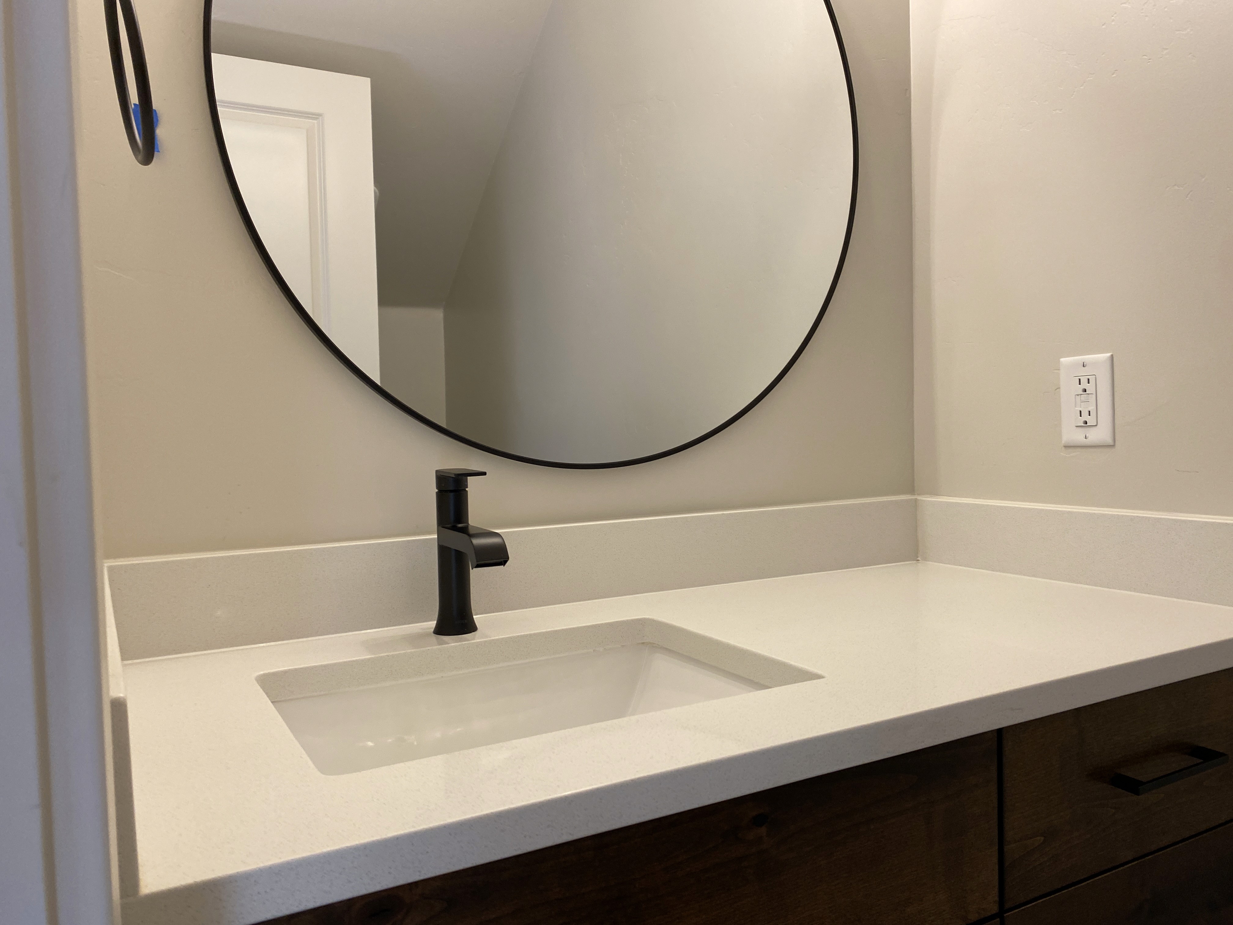Secondary bathroom in a Southern Utah duplex with updated finishes.