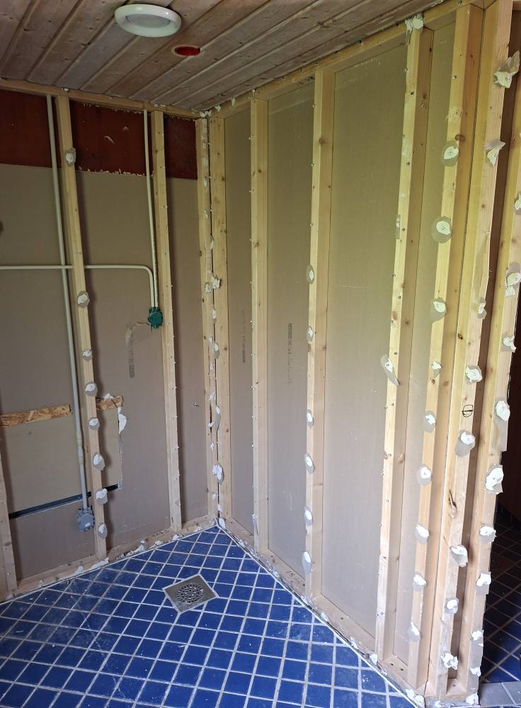 Förarbete för badrumsrenovering