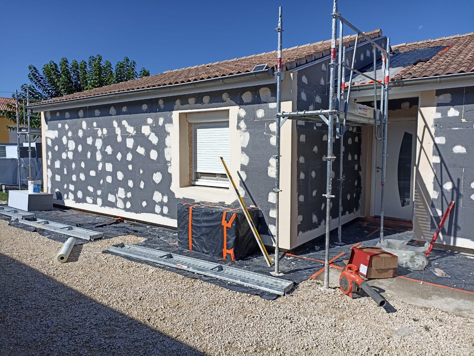 Chantier à Saint-Peray Avant ITE