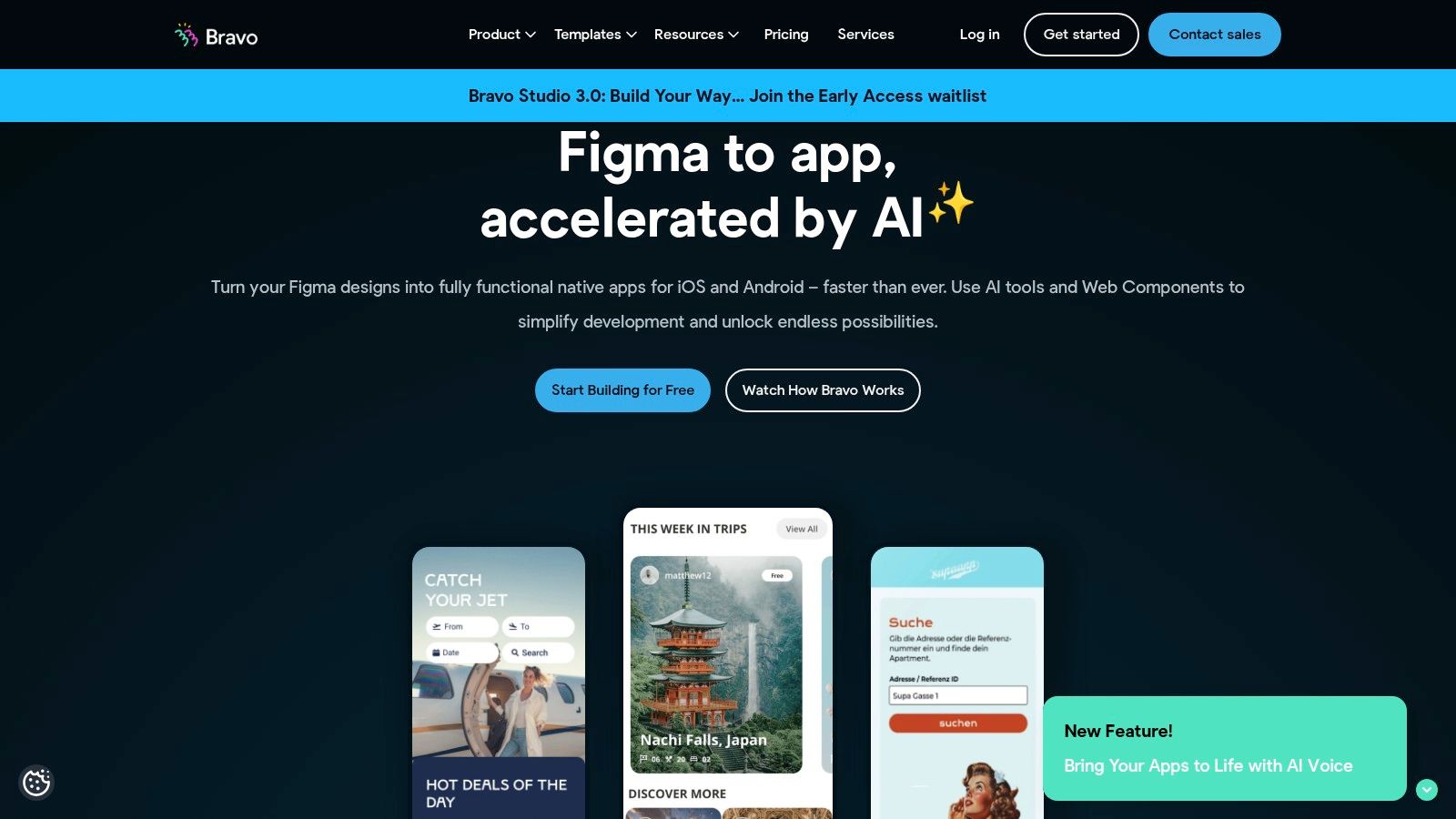 Bravo Studio converting Figma designs into native mobile apps for iOS and Android