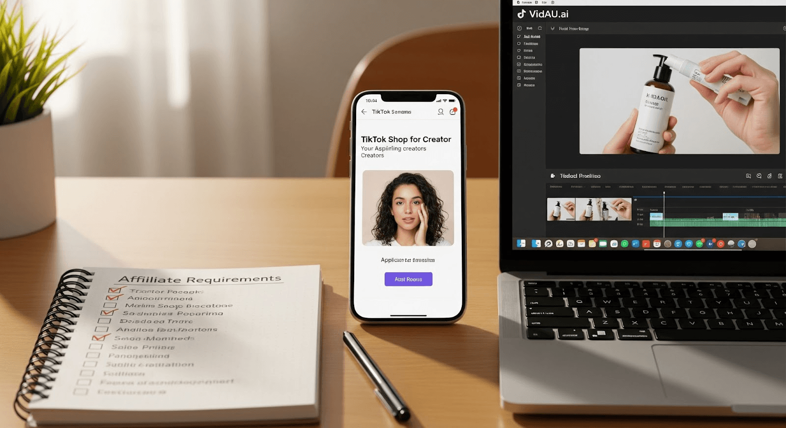 Desk setup for TikTok creators - Tiktok Shop Requirements