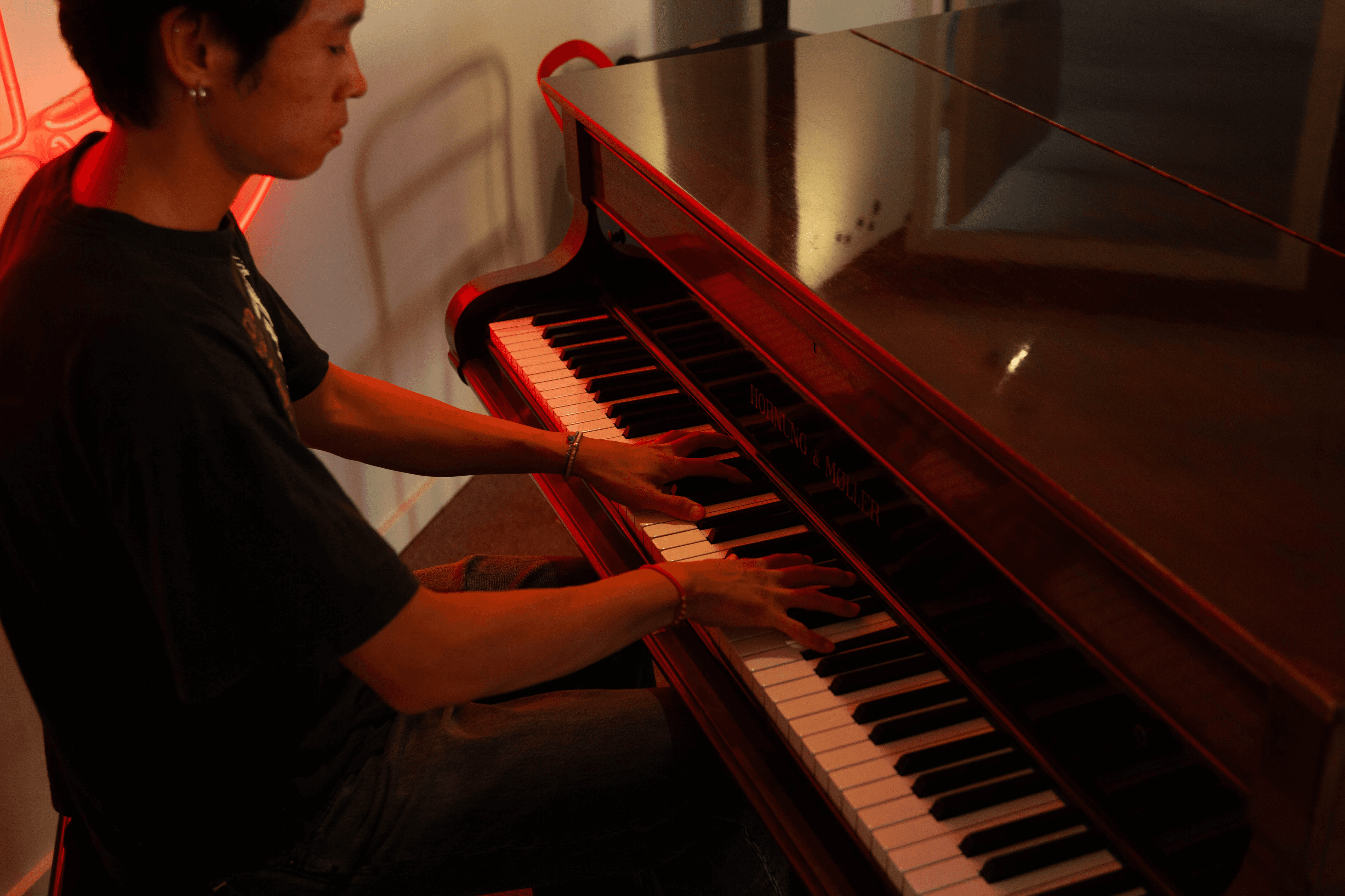 A man playing the piano.