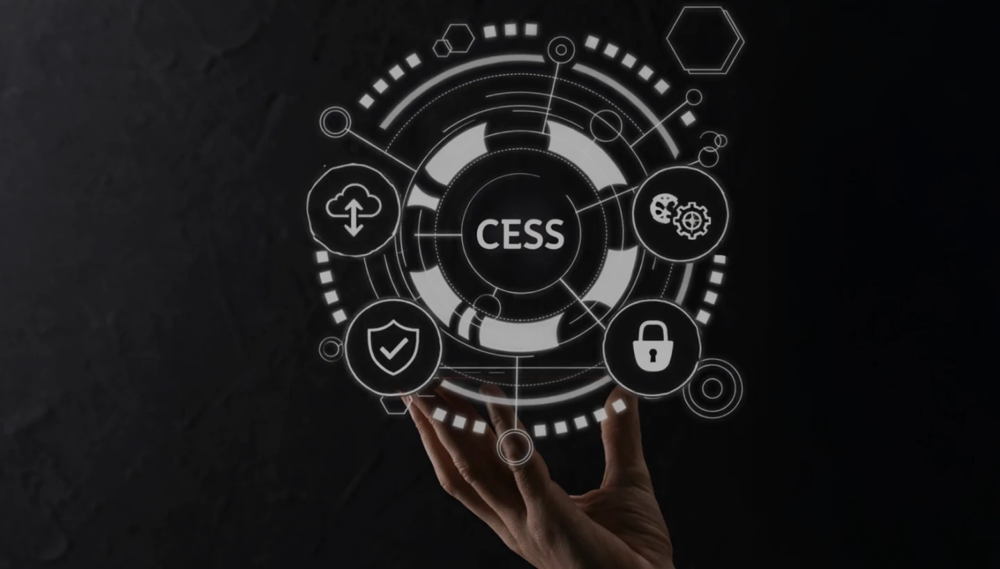 The image illustrates digitization of the CESS collection system for efficient revenue management.