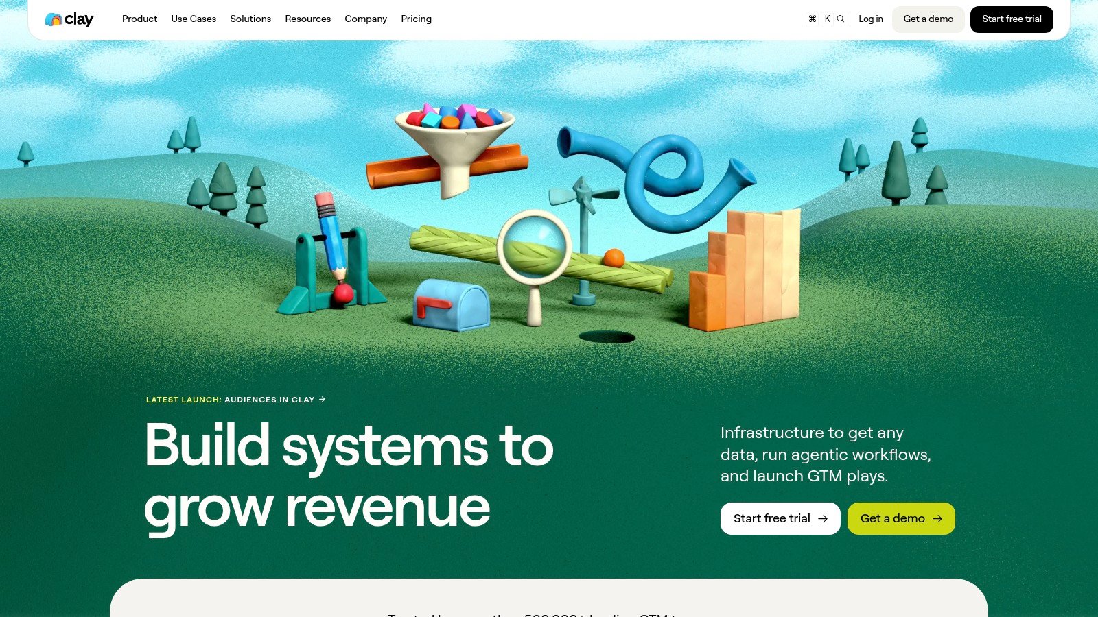 Clay homepage screenshot