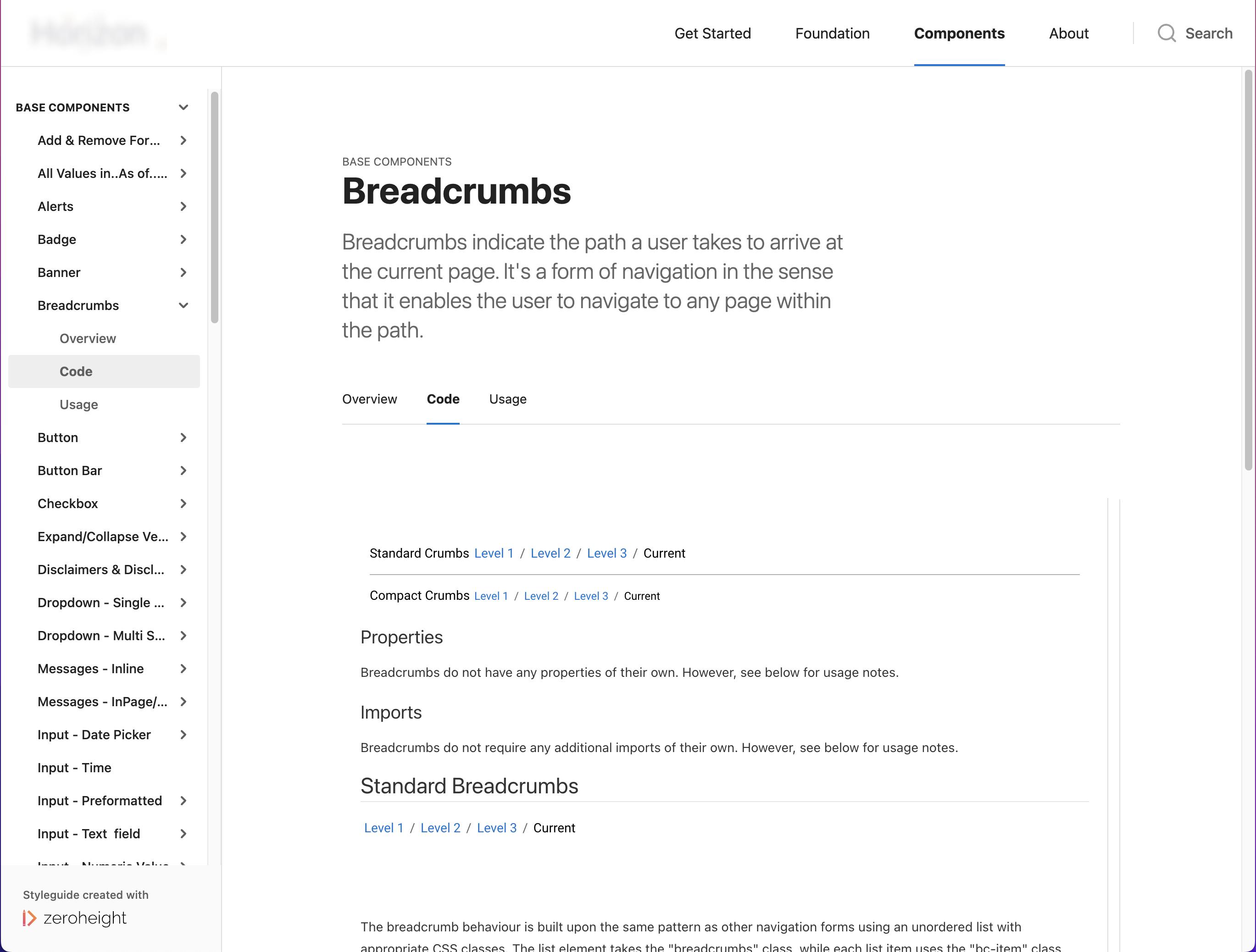 Component Details Page with Code