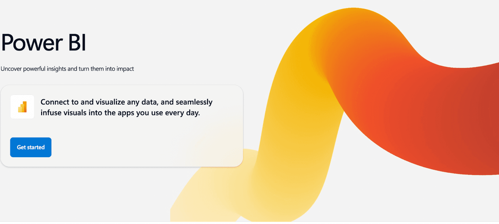Microsoft Power BI homepage