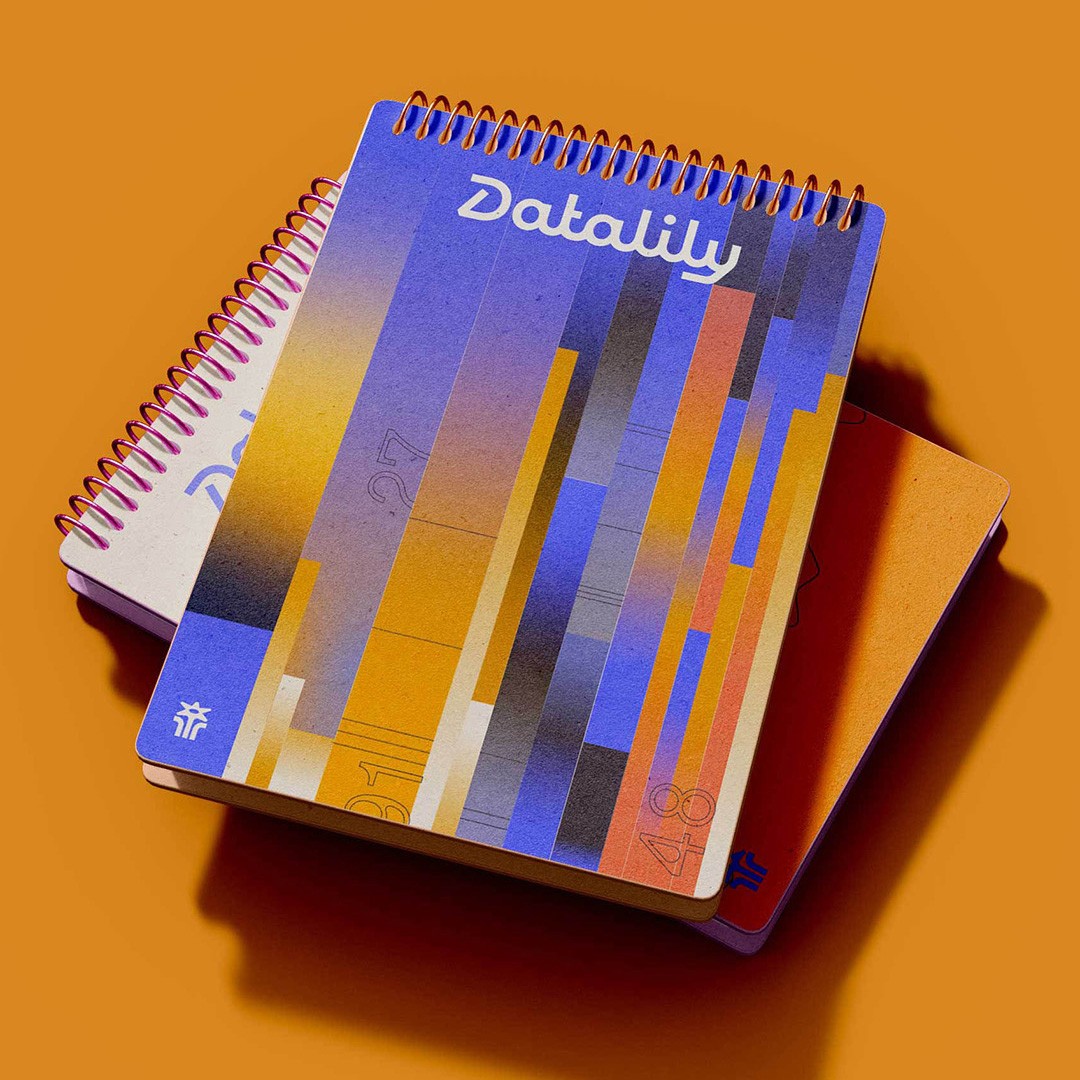 Abstract streaks of orange and blue light