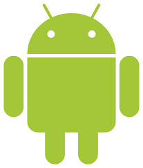 Green Android robot logo.