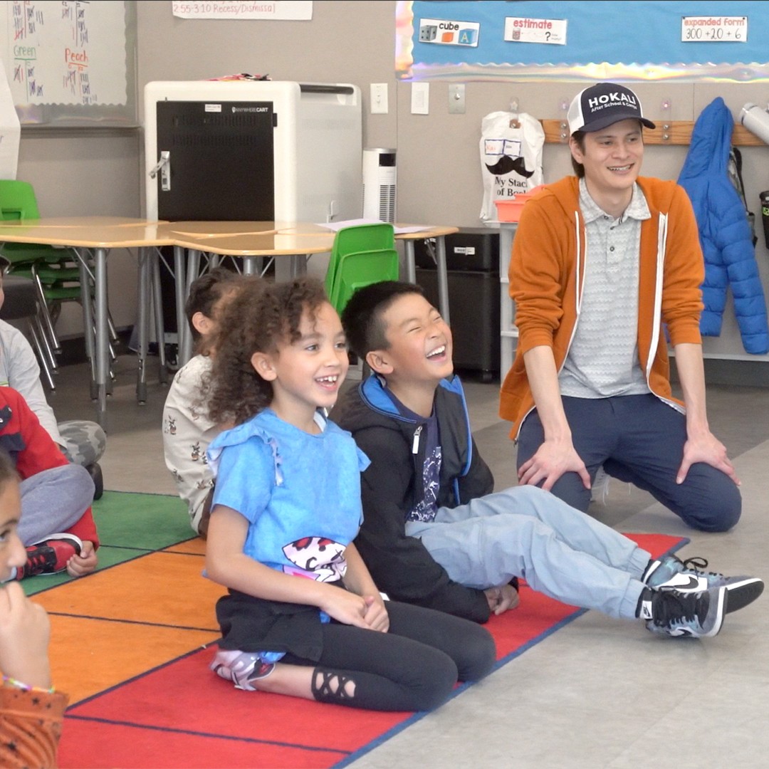 Kids building confidence and communication skills in school-based improv workshop