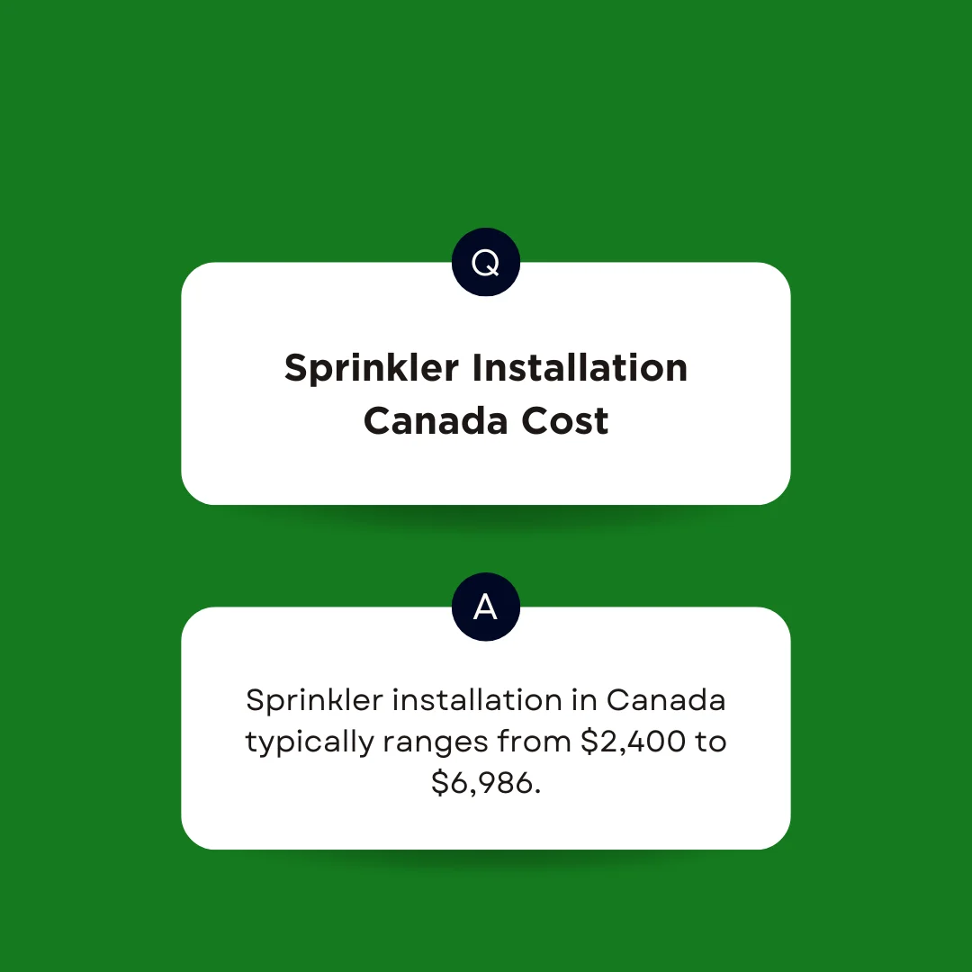 An answer post explaining the sprinkler installation Canada cost