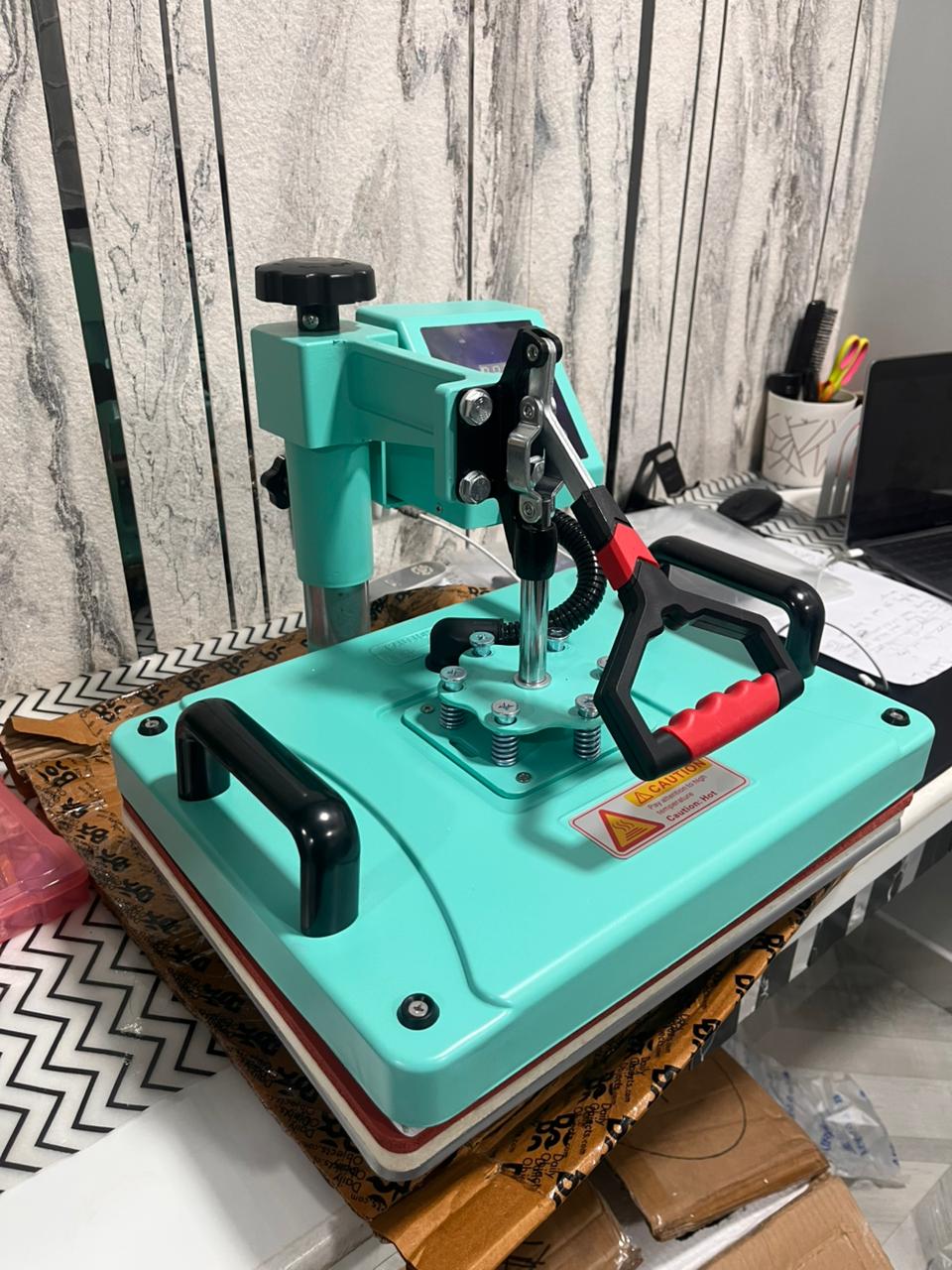 a white chair and a white table