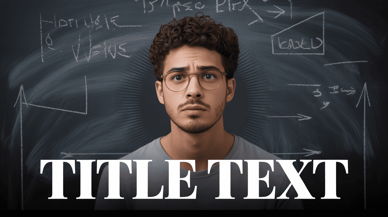 Ali Abdaal-style mindset advice thumbnail with introspective close-up portrait and serif title text