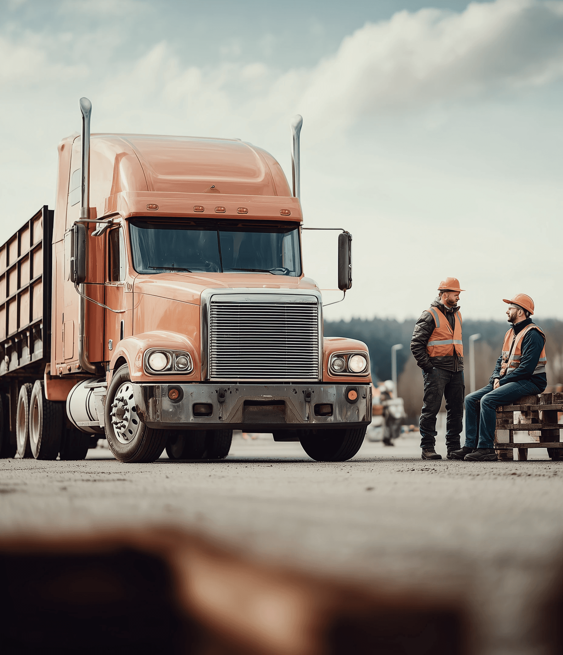 truck drivers chatting