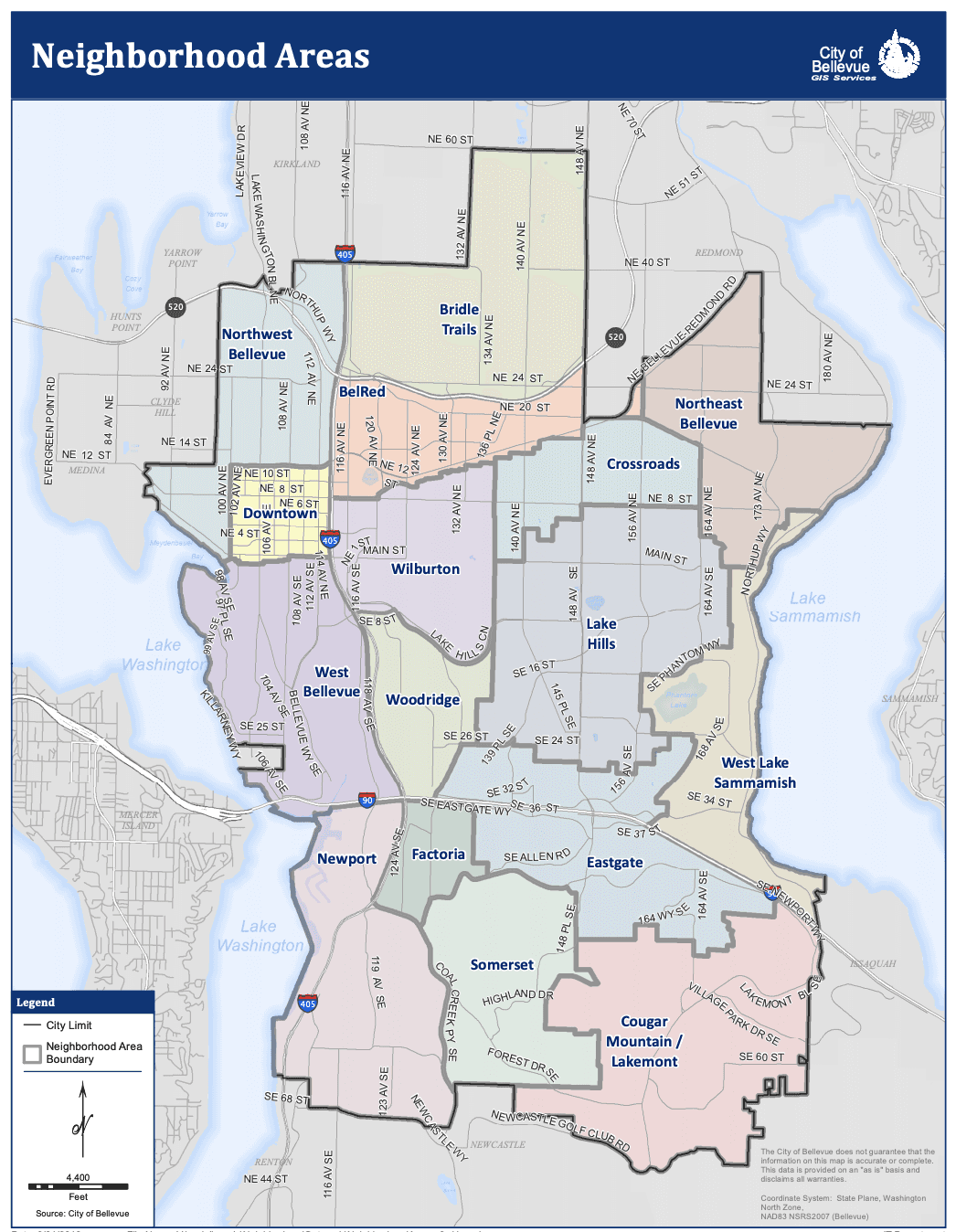 bellevue map neighborhoods