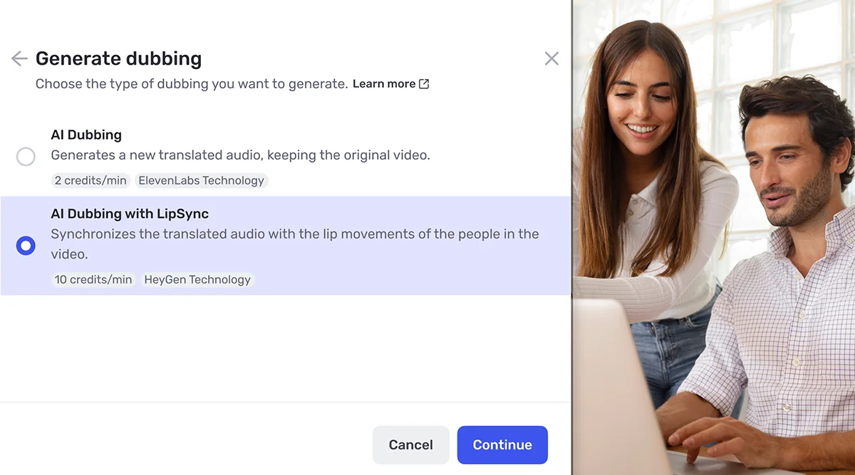 Step-by-step guide to generating AI dubbing on Panda Video.