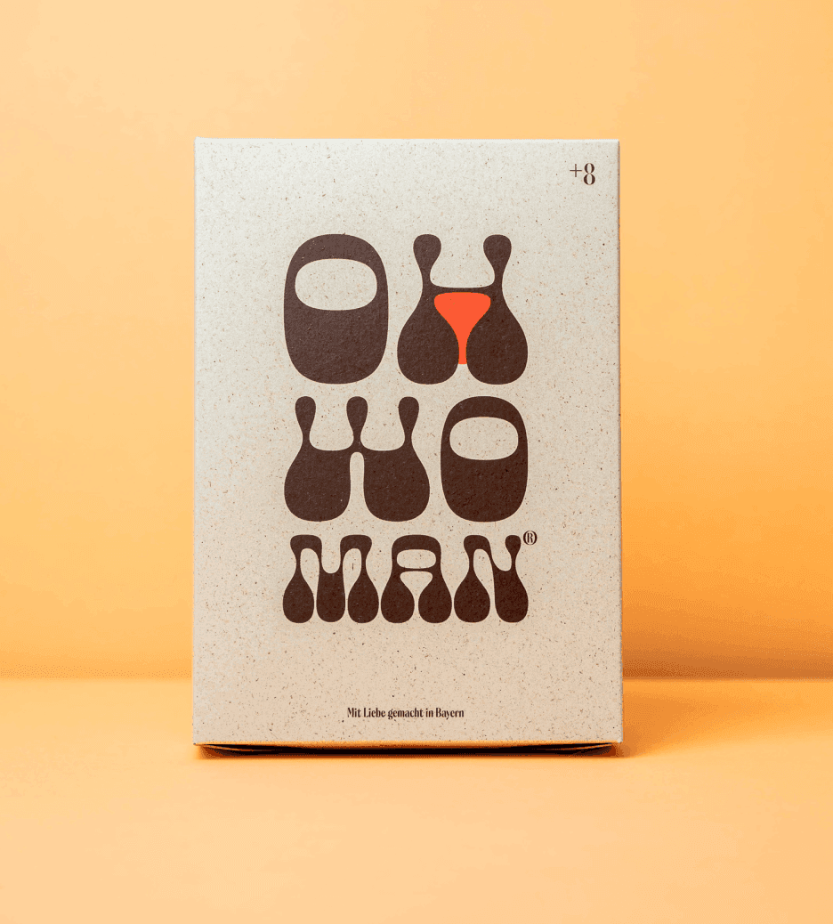 aufklärungsspiel oh woman packaging design von vorne