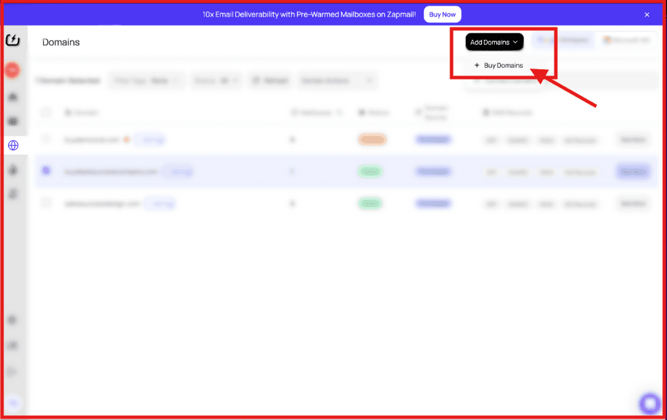 Buy domains from Zapmail