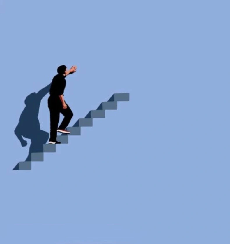 Osoba na schodach kariery