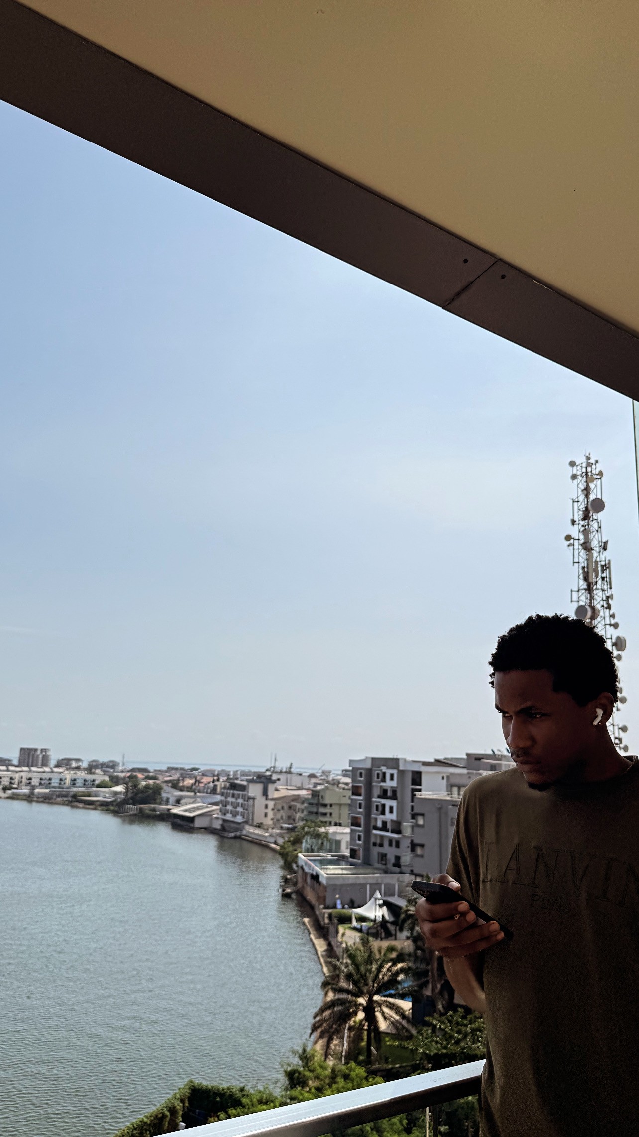 Man looking over the water 