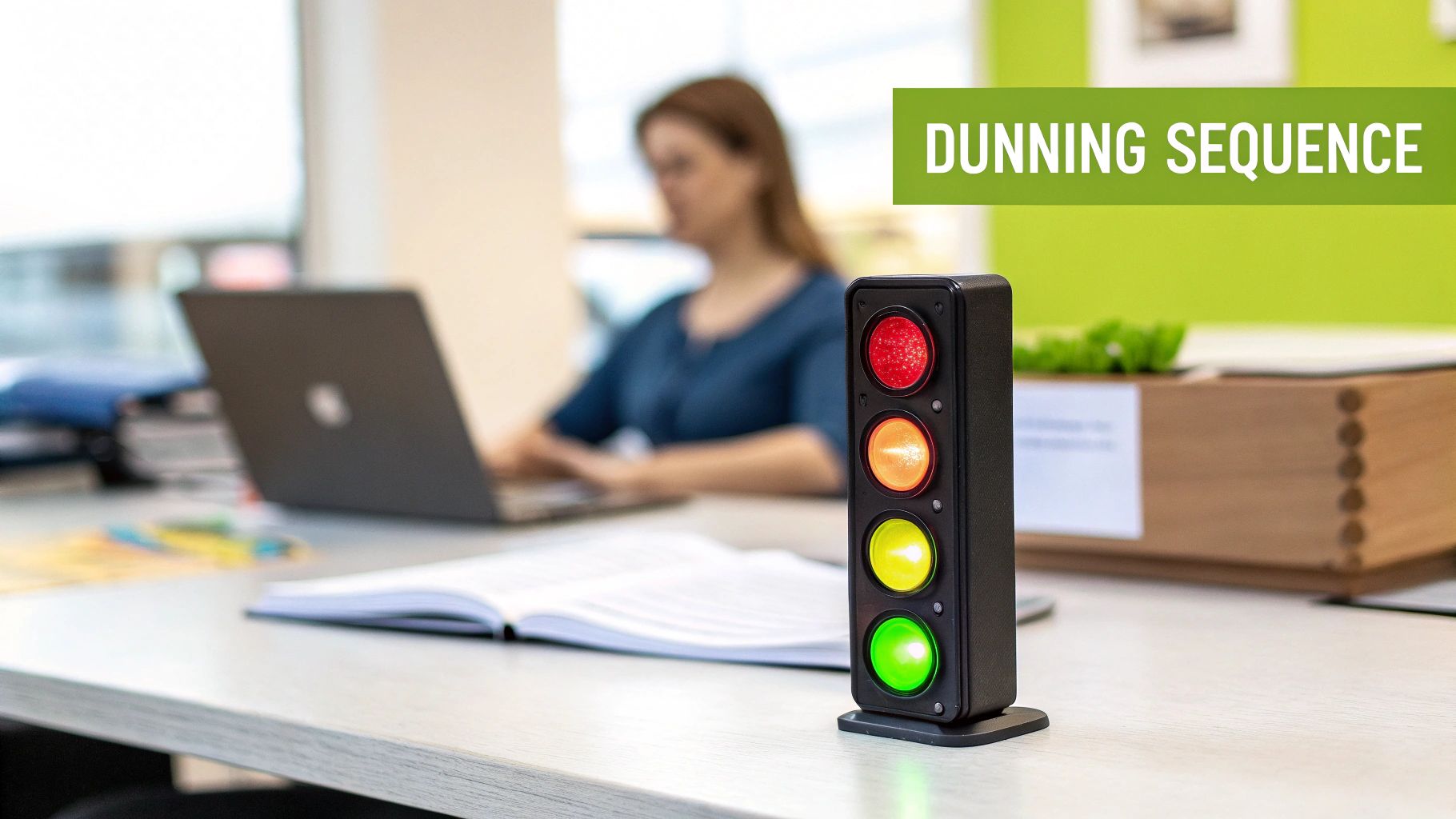 Traffic light analogy for dunning sequence