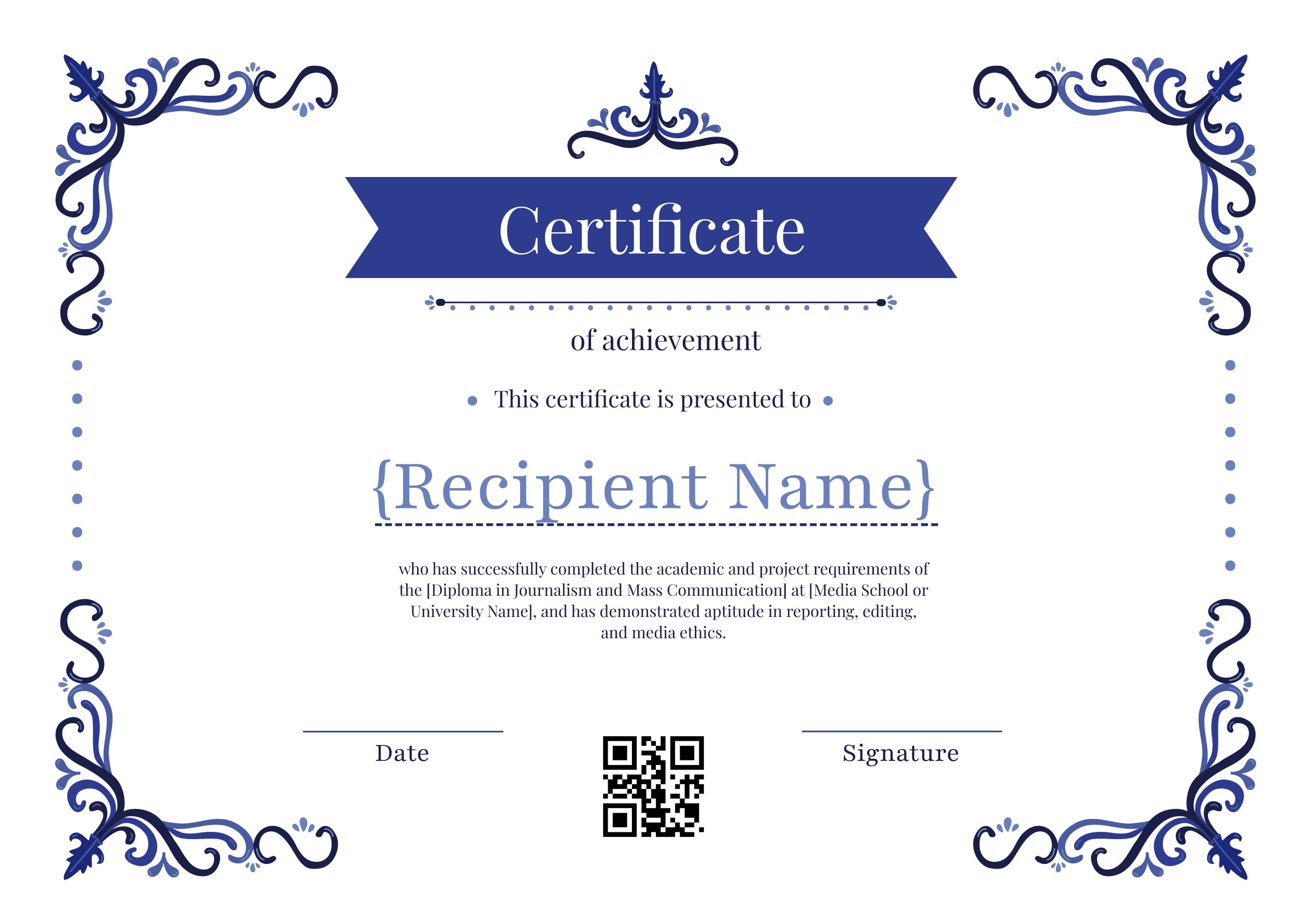 Wauld - Unique and modern course certificate template