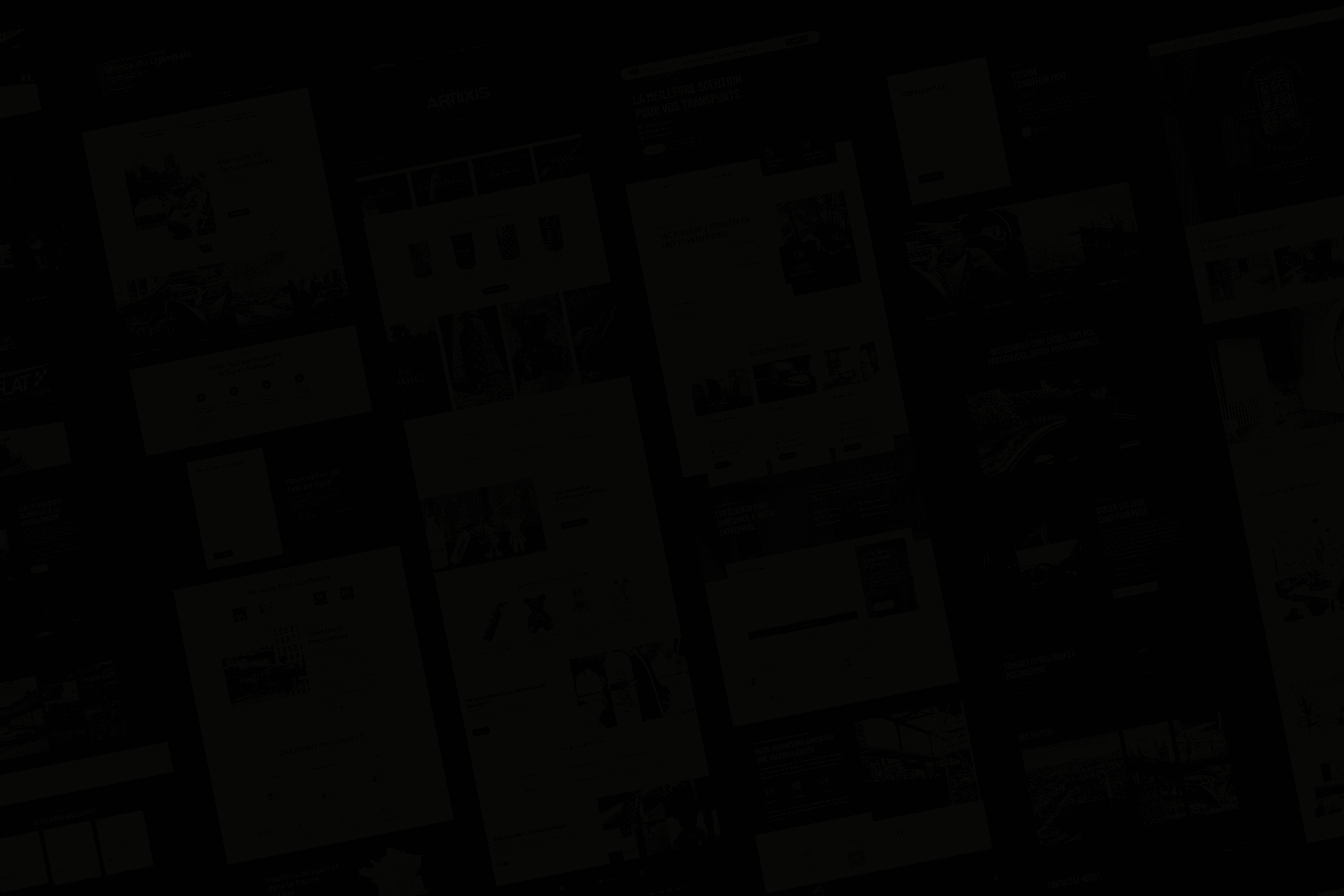 Aperçu des réalisations web de l'agence THRPUB — arrière-plan décoratif