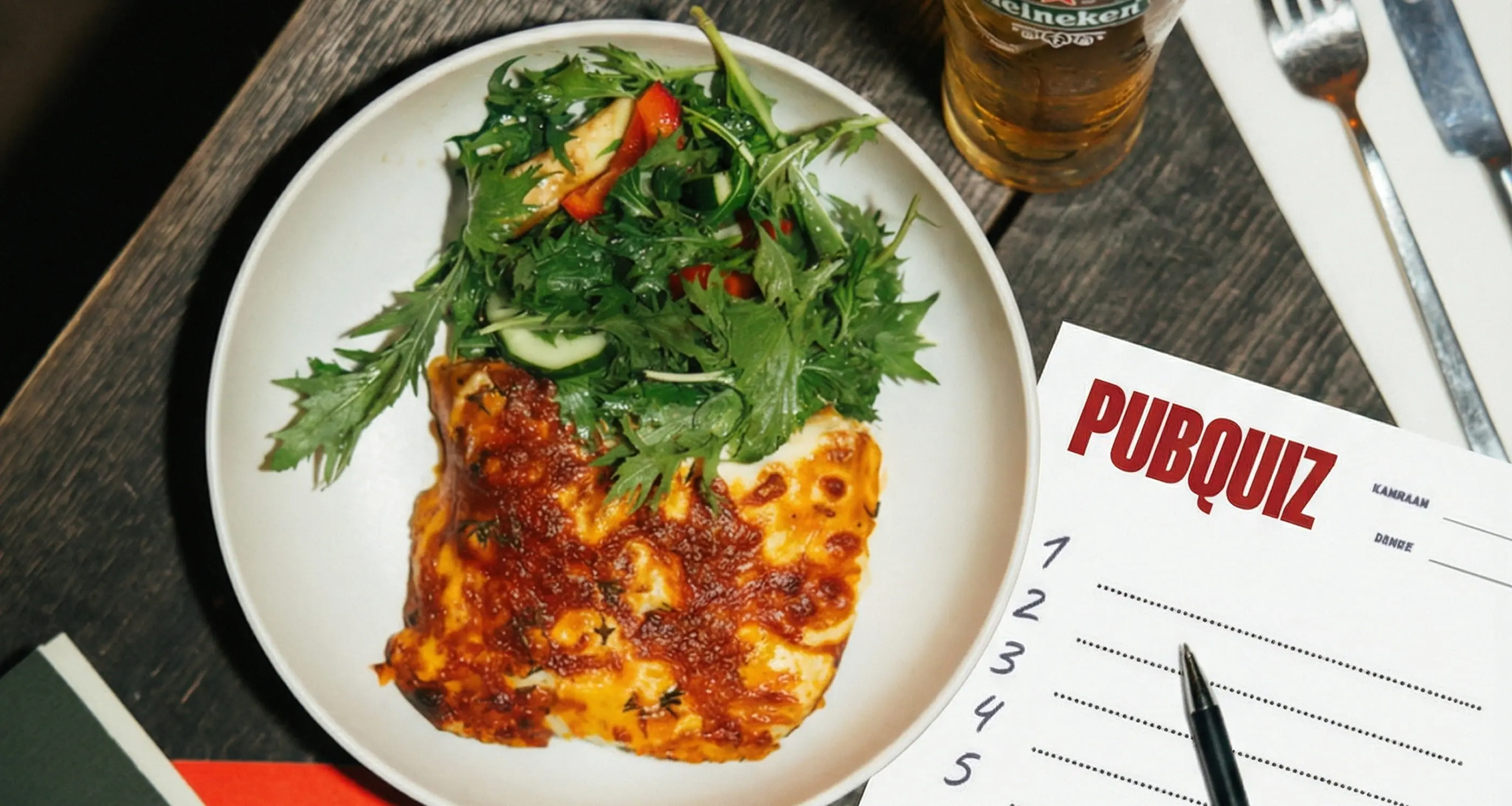 Pubquiz night at bar karakter