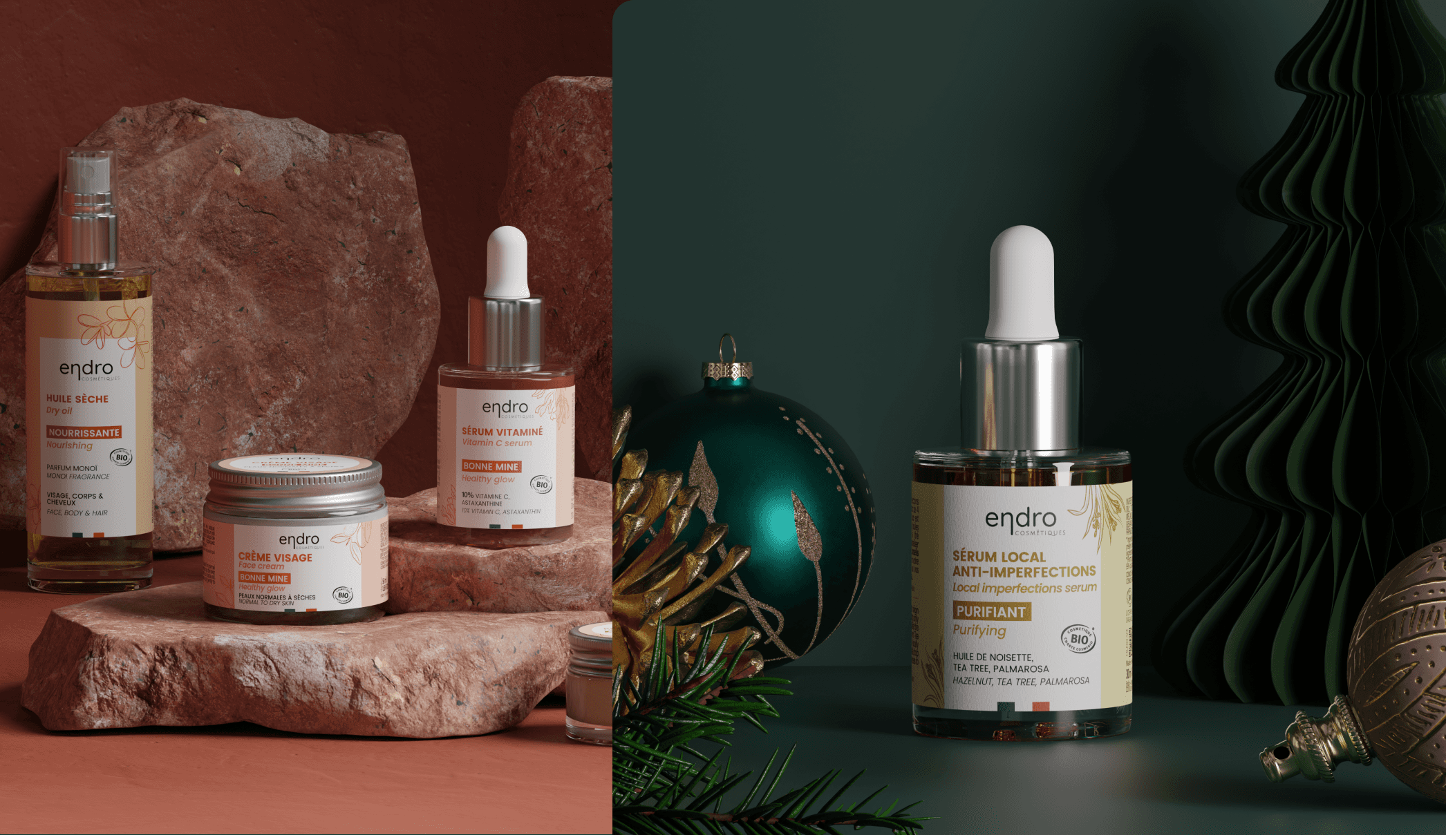 Endro Cosmétiques Digital Twins in two different scenes