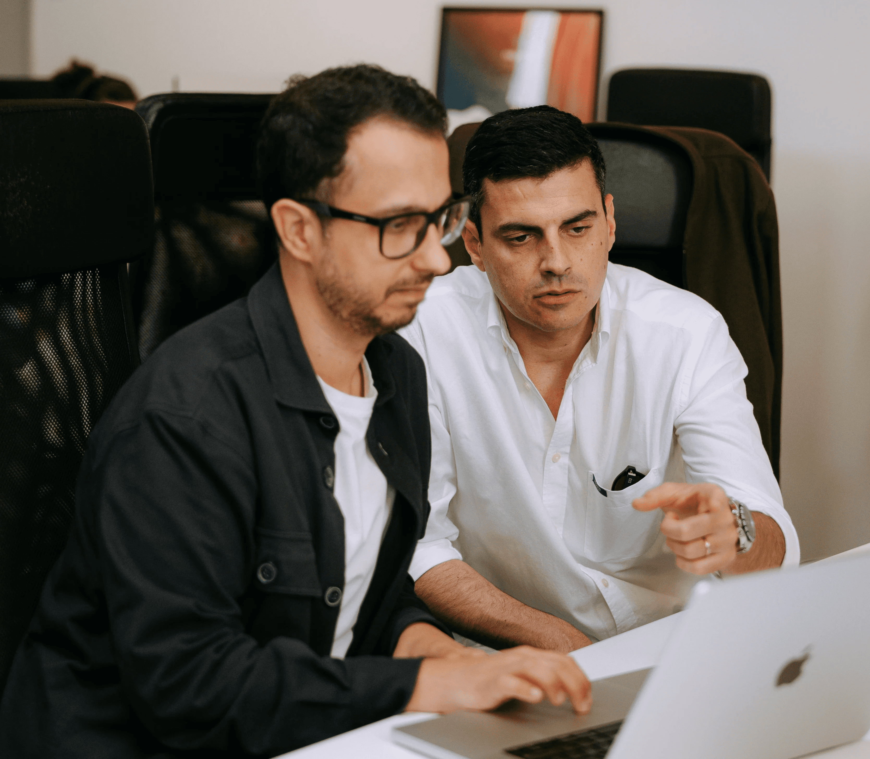 Clients reviewing the selected list of matched designers