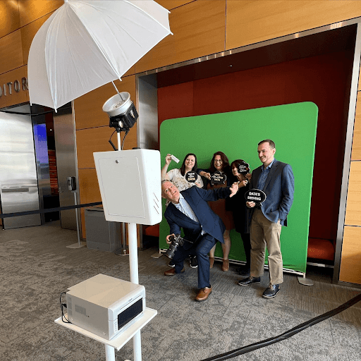 Lobby green screen photo booth