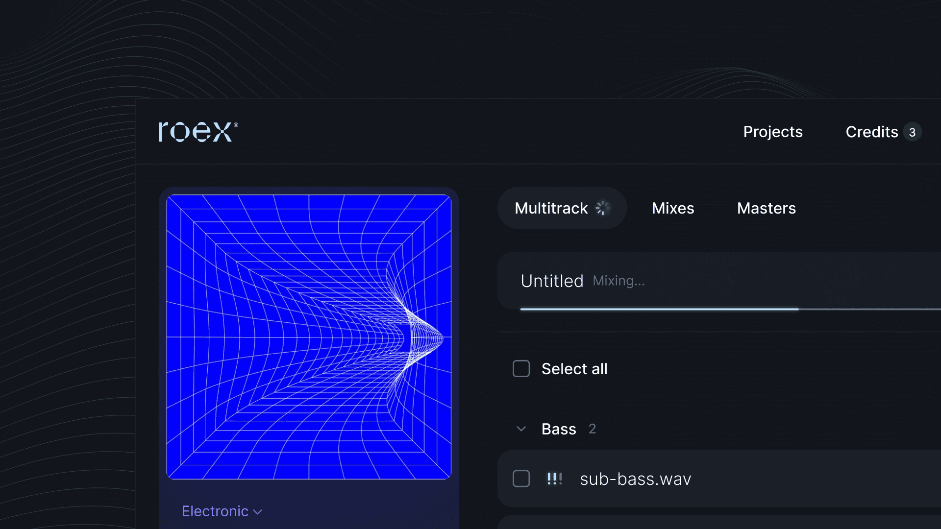 The Automix platform, with a mix in-progress