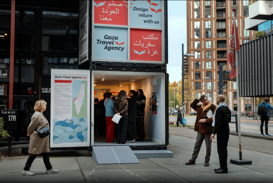 a exhibition on a trailer
