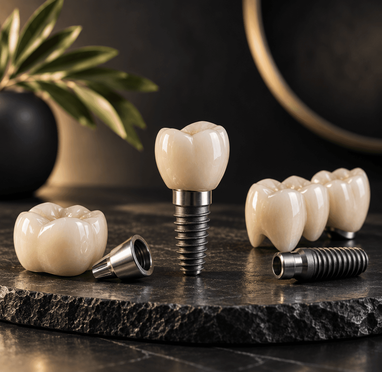 Dental implant components and crowns