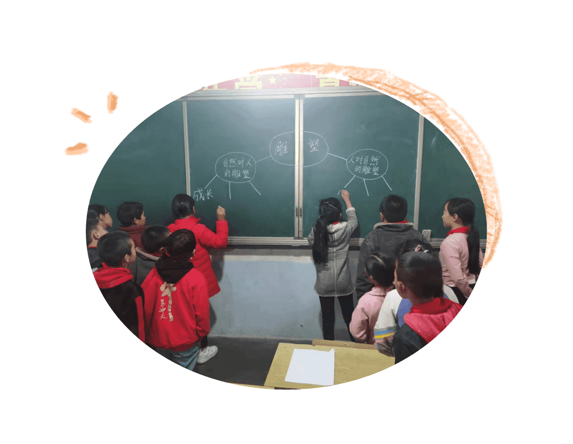 孩子们在课堂写诗