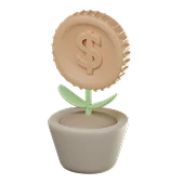 3D Money Plant for passive income icon